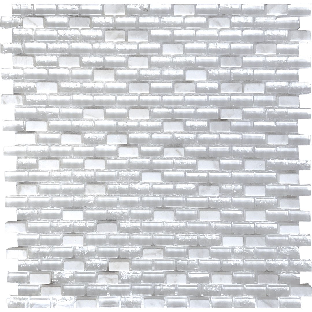Tesoro Ice 11.25" x 11.25" Interlocking Glass Mosaic