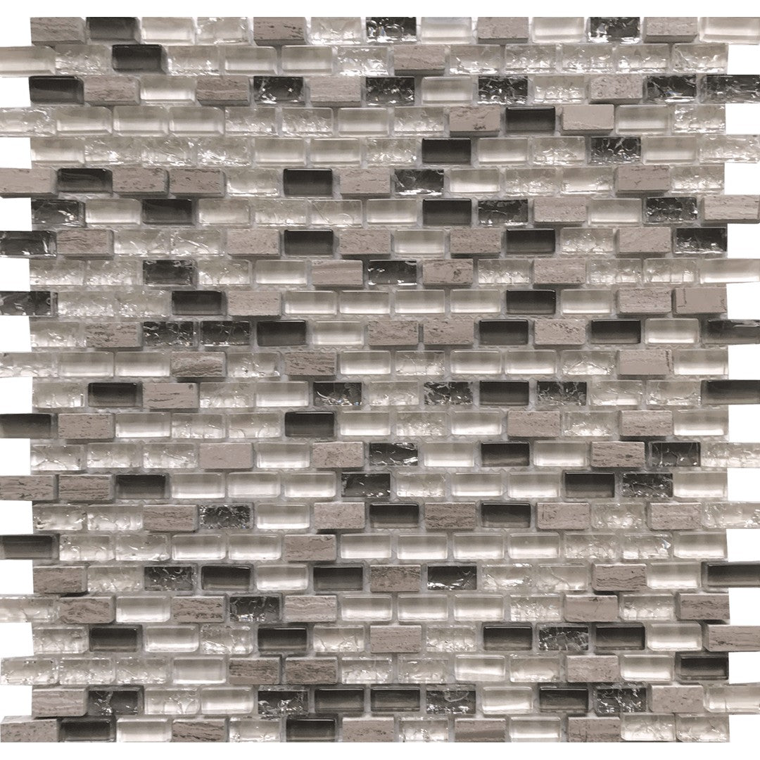Tesoro Ice 11.25" x 11.25" Interlocking Glass Mosaic
