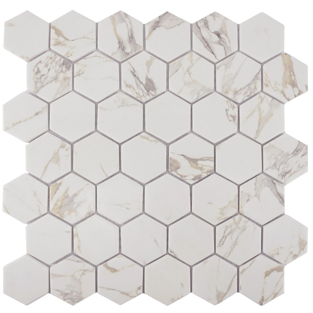 Tesoro Native 11.75" x 12" Matte 2" Hexagon Glass Mosaic