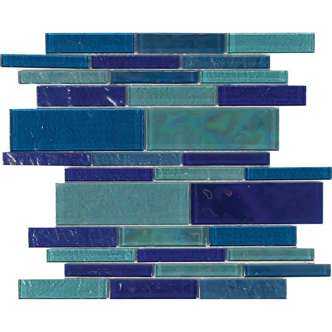 Tesoro Treasure 11.75" x 11.75" Interlocking Linear Glass Mosaic
