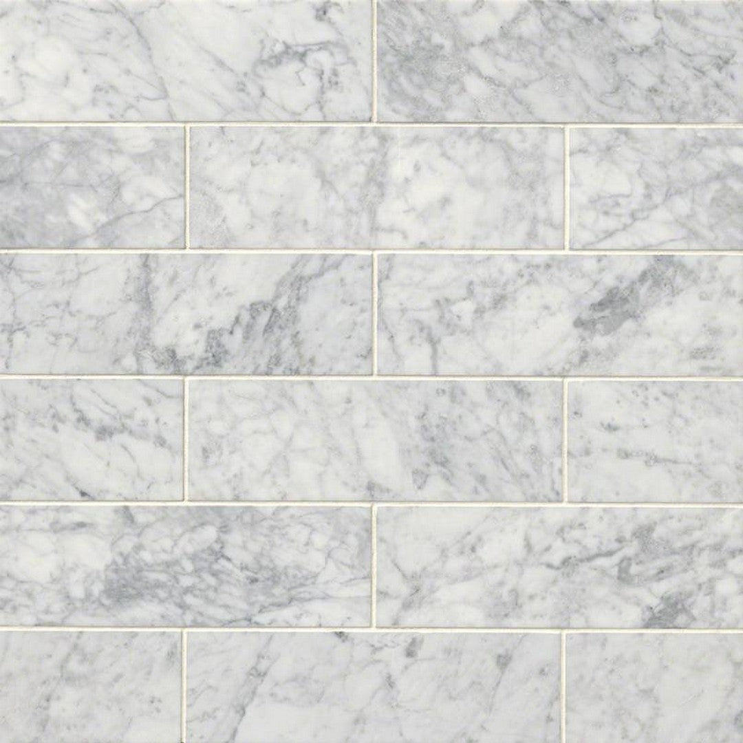 MS International Carrara White 4" x 12" Polished Subway Marble Tile