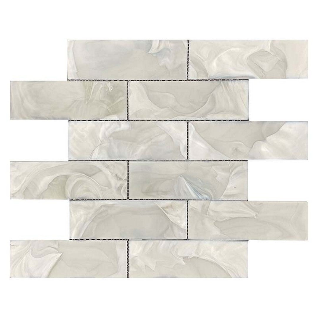 Maniscalco Stone Tundra Melted 11.7" x 11.7" Matte Glass 2x6" Brick Mosaic
