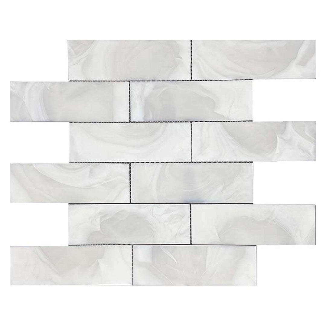 Maniscalco Stone Tundra Melted 11.7" x 11.7" Matte Glass 2x6" Brick Mosaic
