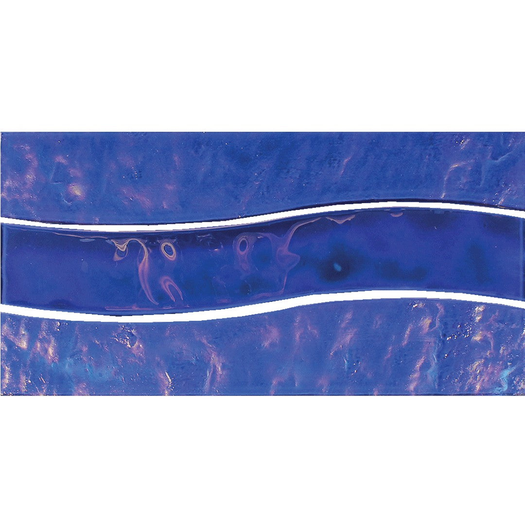 Tesoro Border Wave 6" x 12" Textured Glass Mosaic