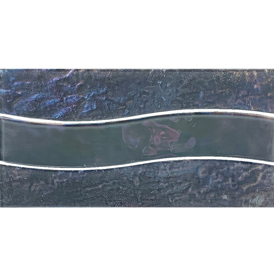 Tesoro Border Wave 6" x 12" Textured Glass Mosaic