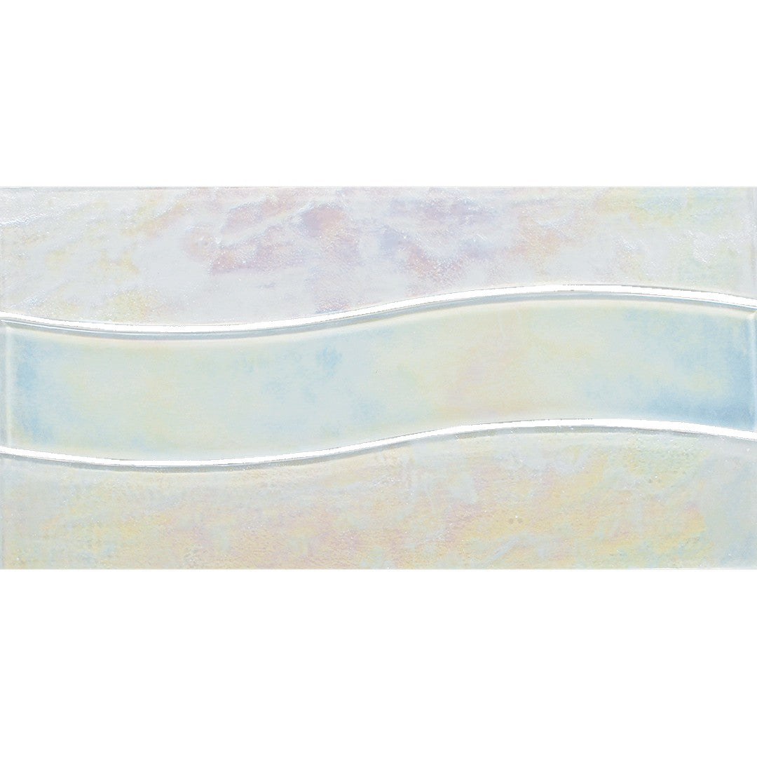 Tesoro Border Wave 6" x 12" Textured Glass Mosaic