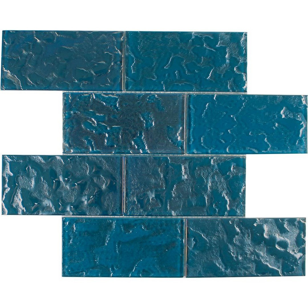 Tesoro Lightwaves 11.75" x 11.75" Interlocking Textured Glass Mosaic