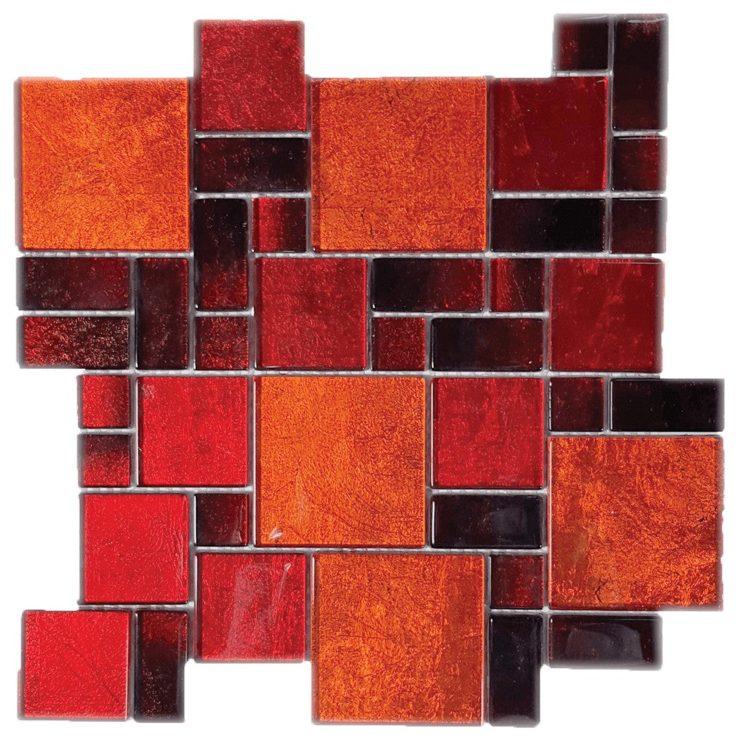 Tesoro Terra Bella 10.75" x 10.75" Interlocking Glass Random Mosaic