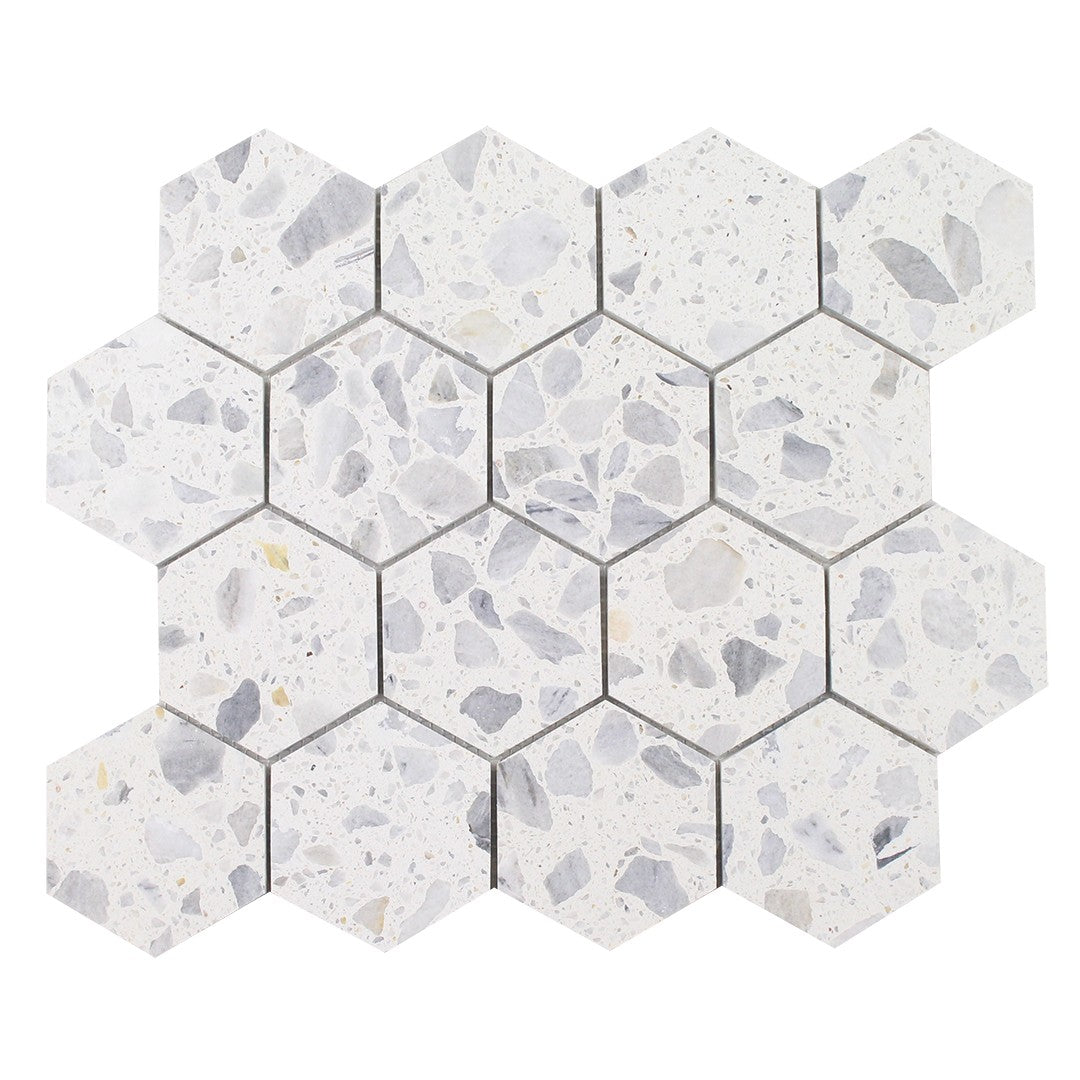Tesoro Venice 10.5" x 12" Honed 3" Hexagon Natural Stone Mosaic
