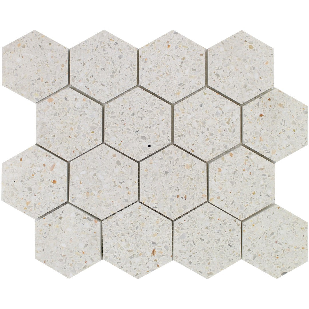 Tesoro Venice 10.5" x 12" Honed 3" Hexagon Natural Stone Mosaic