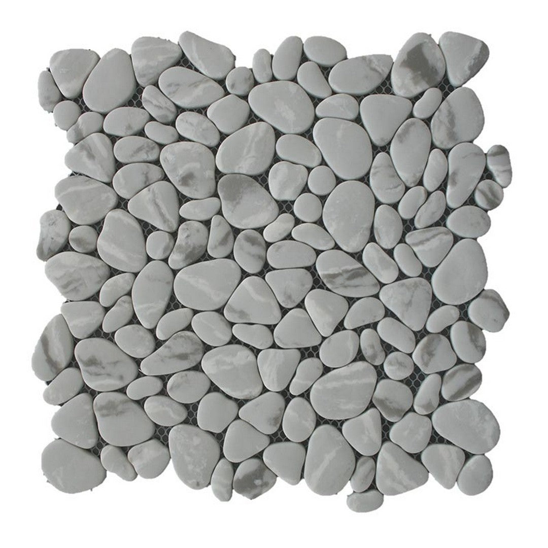 Maniscalco Stone Little Sandy Pebbles 11.2" x 11.2" Matte Recycled Glass Mosaic