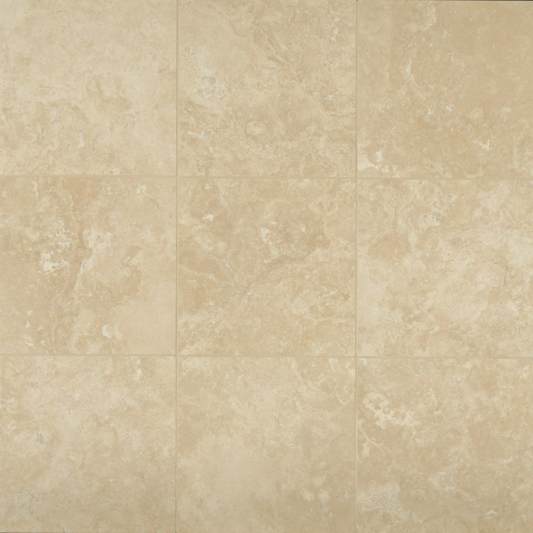 Bedrosians Travertine Durango 18" x 18" Filled & Honed Beveled Edge Tile