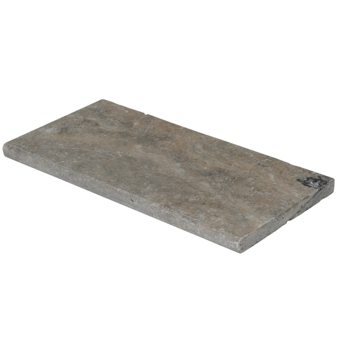 Bedrosians Travertine 12" x 24" Tumbled 3cm Edge Pool Coping Bullnose