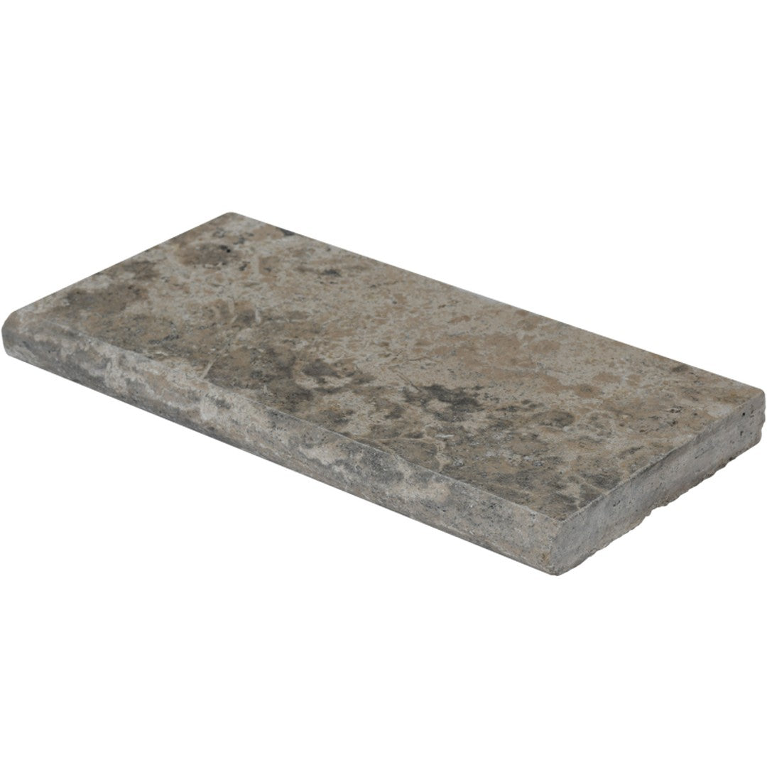 Bedrosians Travertine 12" x 24" Tumbled 5cm Edge Pool Coping Bullnose