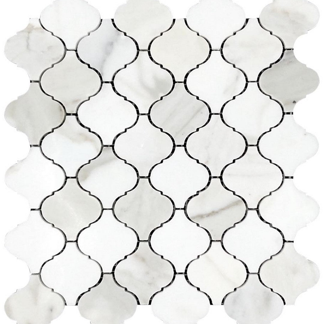 MiR Tuscany 10" x 10.8" Polished Marble Arabesque Mosaic