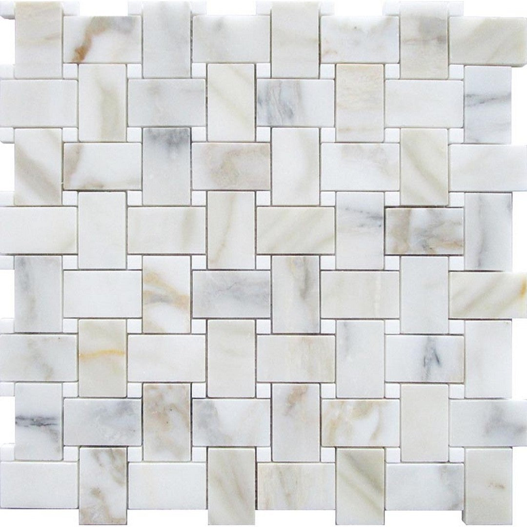 MiR Tuscany 12" x 12" Polished Marble Chevron Mosaic