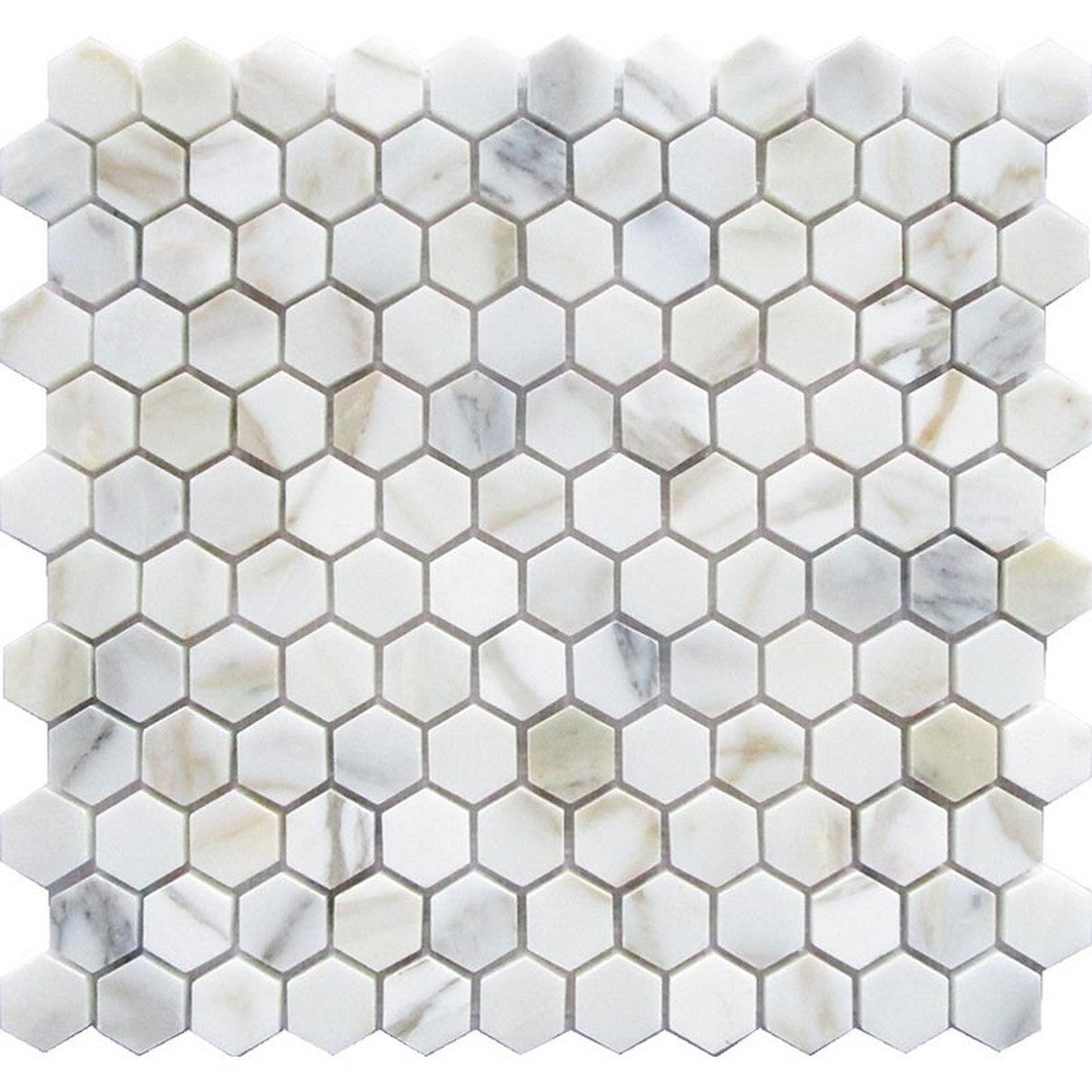 MiR Tuscany 11.2" x 11.7" Polished Marble 1" Hexagon Mosaic