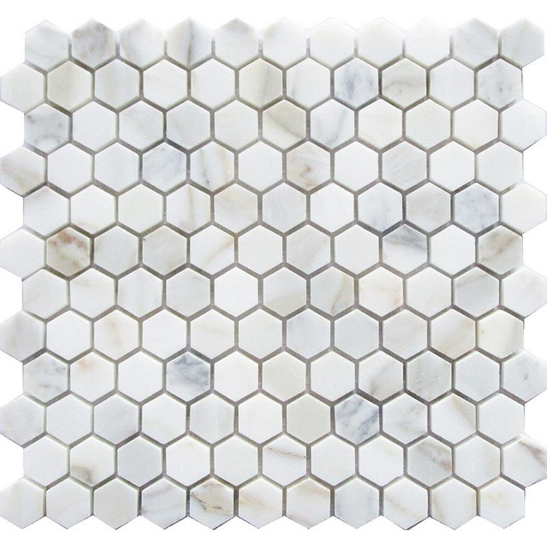 MiR Tuscany 11.2" x 11.7" Honed Marble 1" Hexagon Mosaic