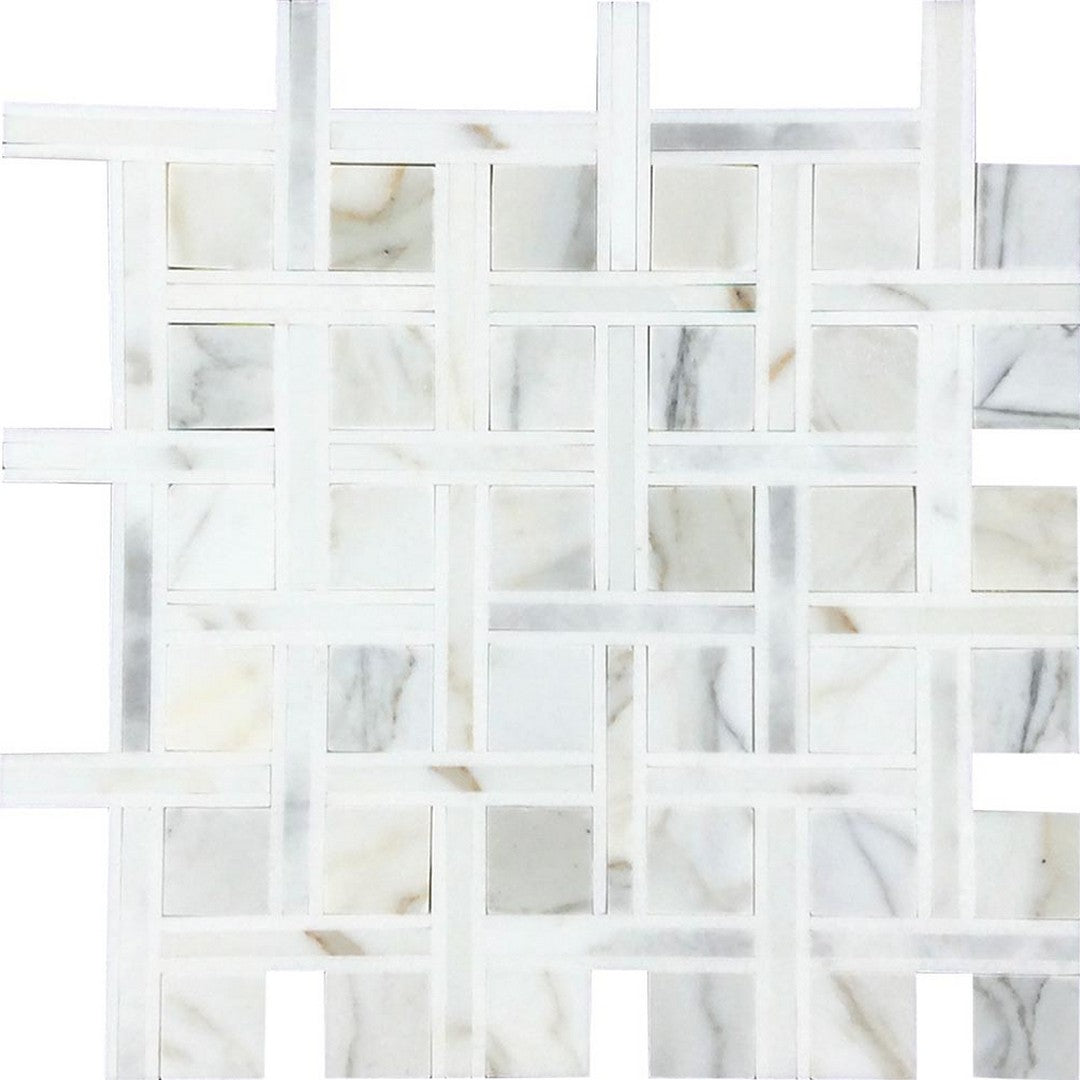 MiR Tuscany 12" x 12" Polished Marble Chevron Mosaic