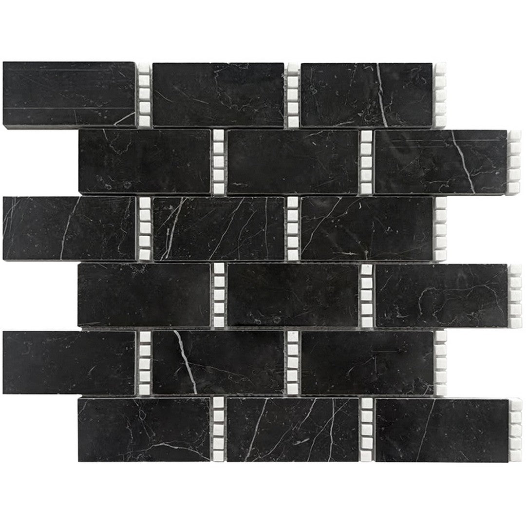 MiR Tuxedo Park 11.7" x 13" Polished Natural Stone Brick Mosaic