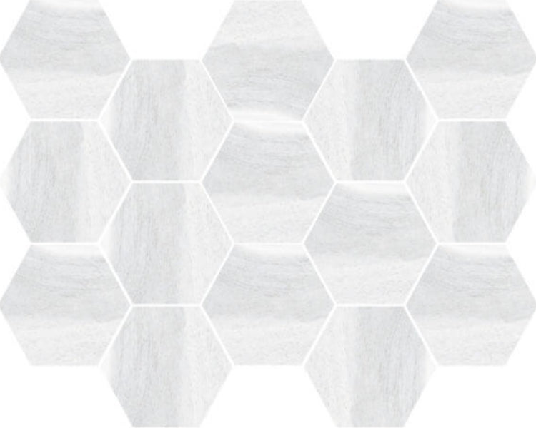 Happy Floors Tasmania 10" x 14" Interlocking Natural Porcelain Hexagon Mosaic