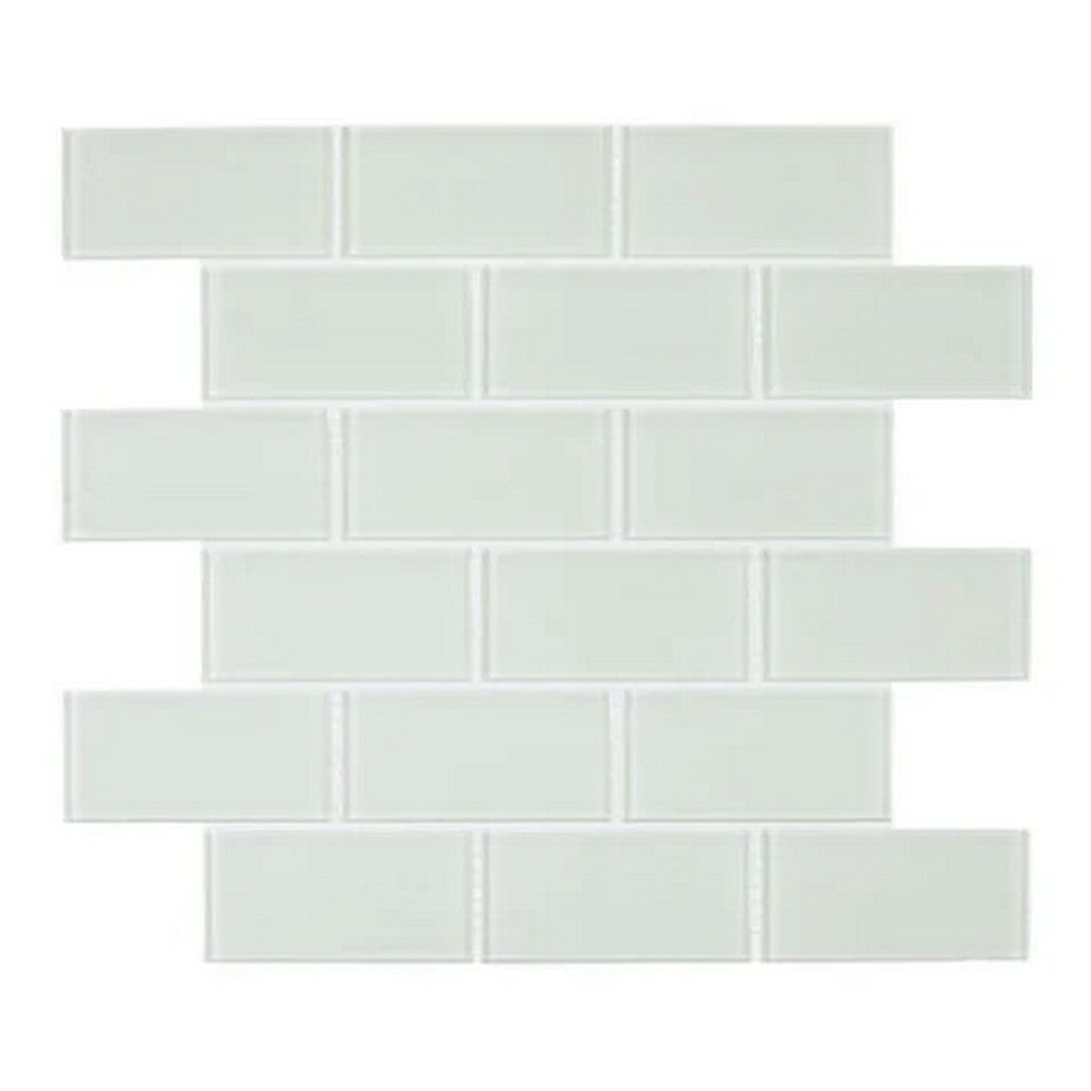 Lungarno Urban Textures Contempo 12" x 12" Pressed Glossy Glass 2x4" Brick Joint Mosaic