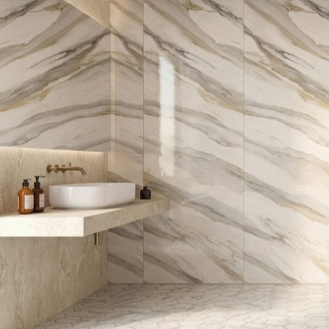 Emser-Expanse-Dynamix-31-x-96-Rectified-Polished-Porcelain-Slab-Catala-Gold