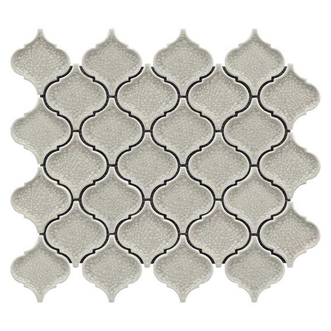 Maniscalco Stone Venetian 9.5" x 11.5" Polished Porcelain Glass 2" Arabesque Crackle Mosaic