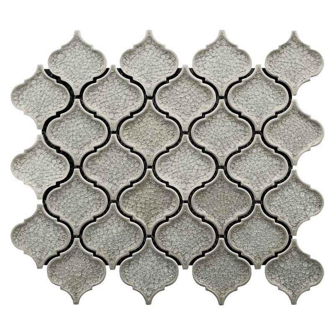 Maniscalco Stone Venetian 9.5" x 11.5" Polished Porcelain Glass 2" Arabesque Crackle Mosaic