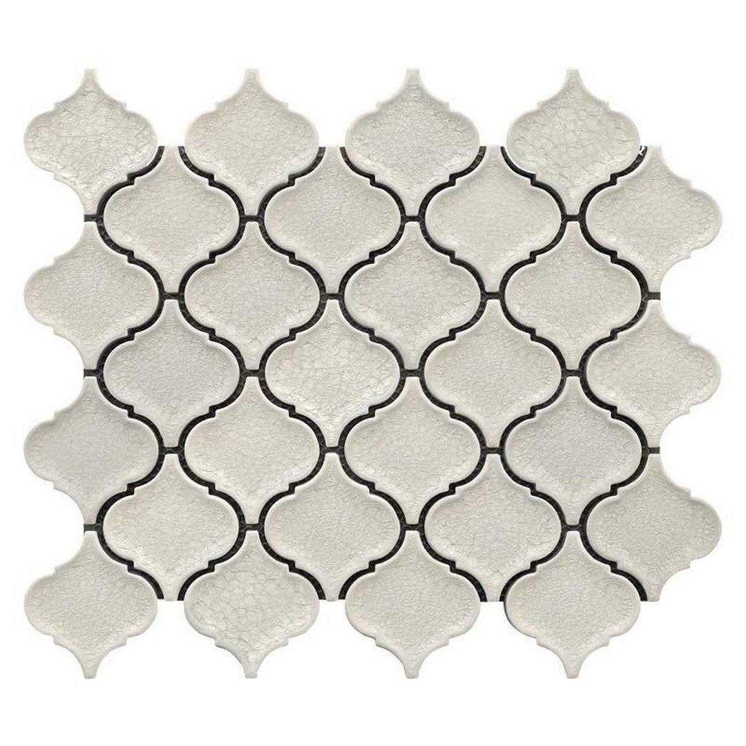 Maniscalco Stone Venetian 9.5" x 11.5" Polished Porcelain Glass 2" Arabesque Crackle Mosaic