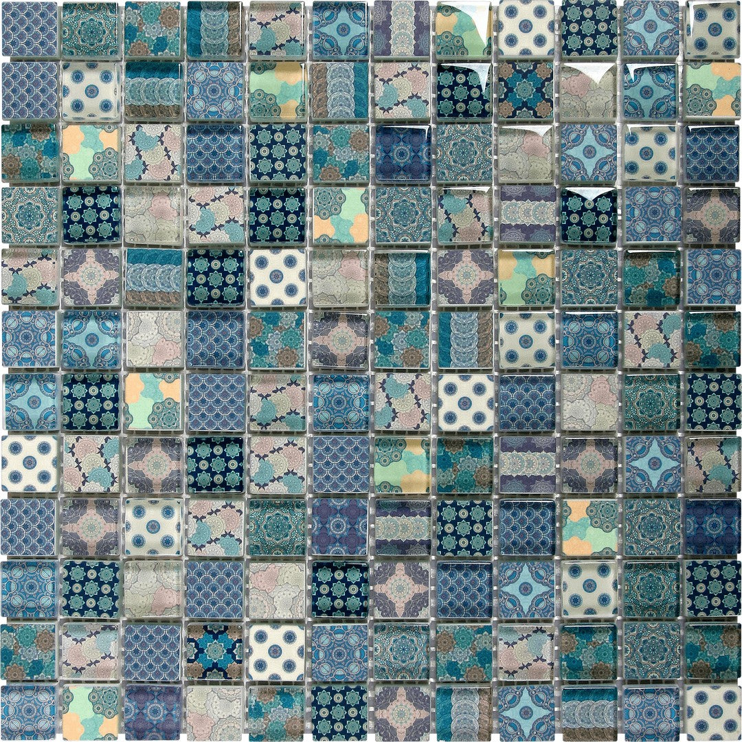 Bati Orient Linear Glass 11.8" x 11.8" Glossy Classic Décor Mosaic