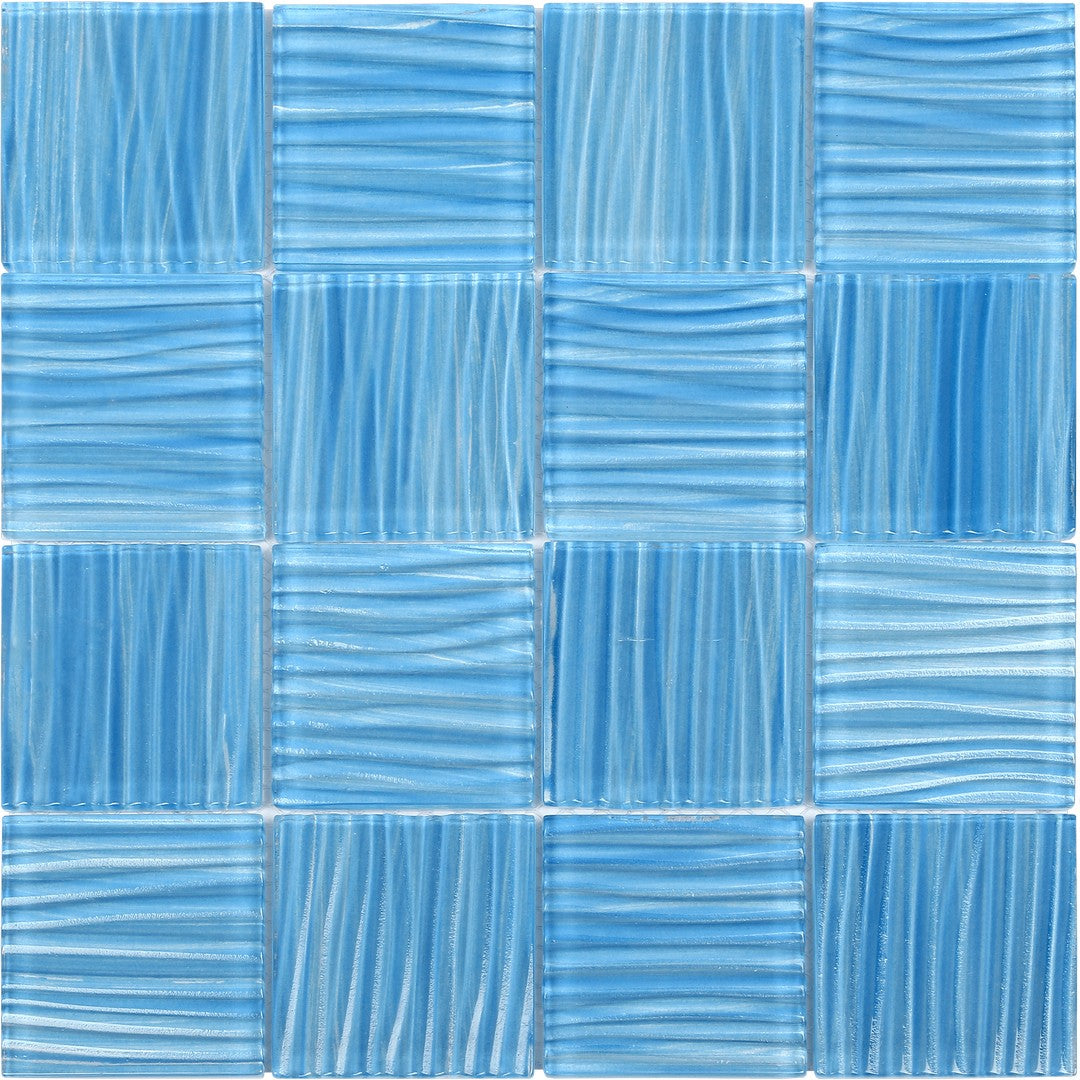 Bati Orient Linear Glass 12" x 12" Pool Striped 3" Mosaic