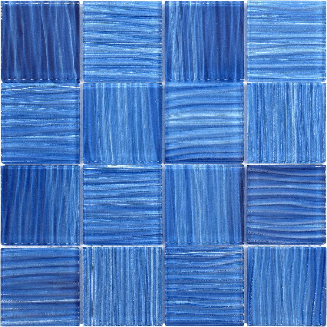 Bati Orient Linear Glass 12" x 12" Pool Striped 3" Mosaic