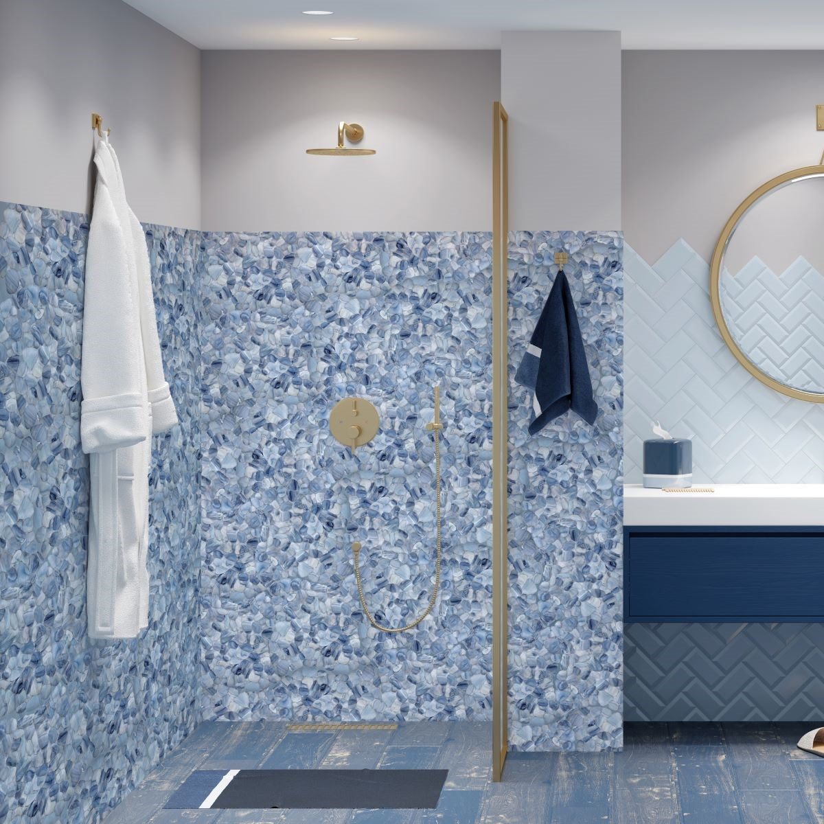 Bati-Orient-Bali-12-x-12-Rectified-Matte-Round-Pebble-Frosted-Glass-Mosaic-White-Blue