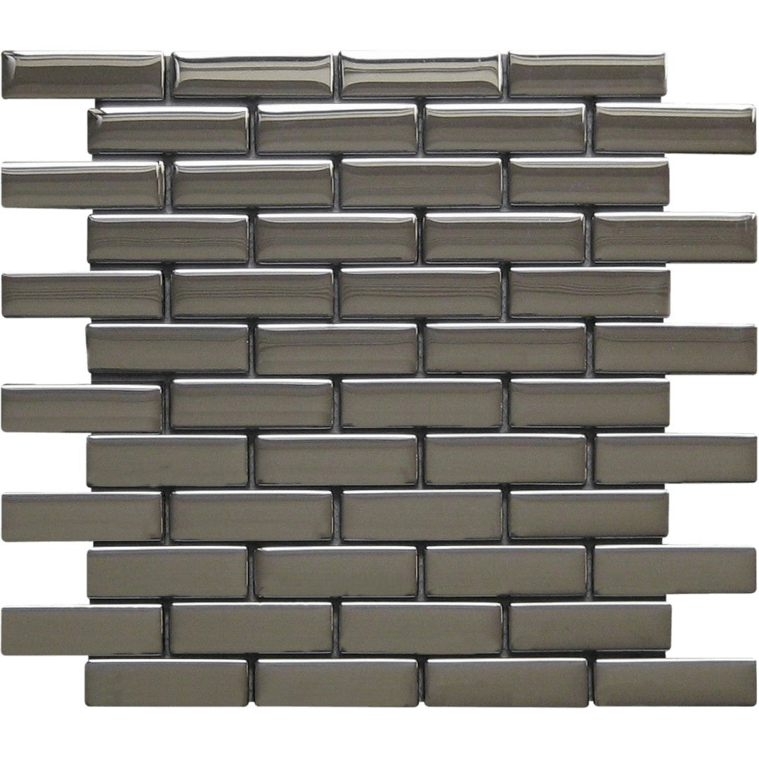 Bati Orient Linear Glass 11.8" x 11.8" Glossy 1x3" Large Brick Mosaic