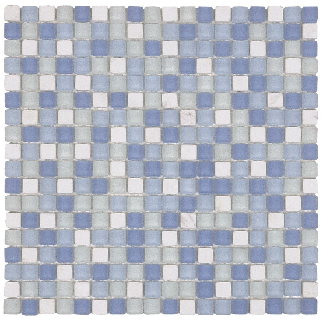 Bati Orient Terrazzo 12" x 12" Matte Glass & Marble 0.63" Mosaic