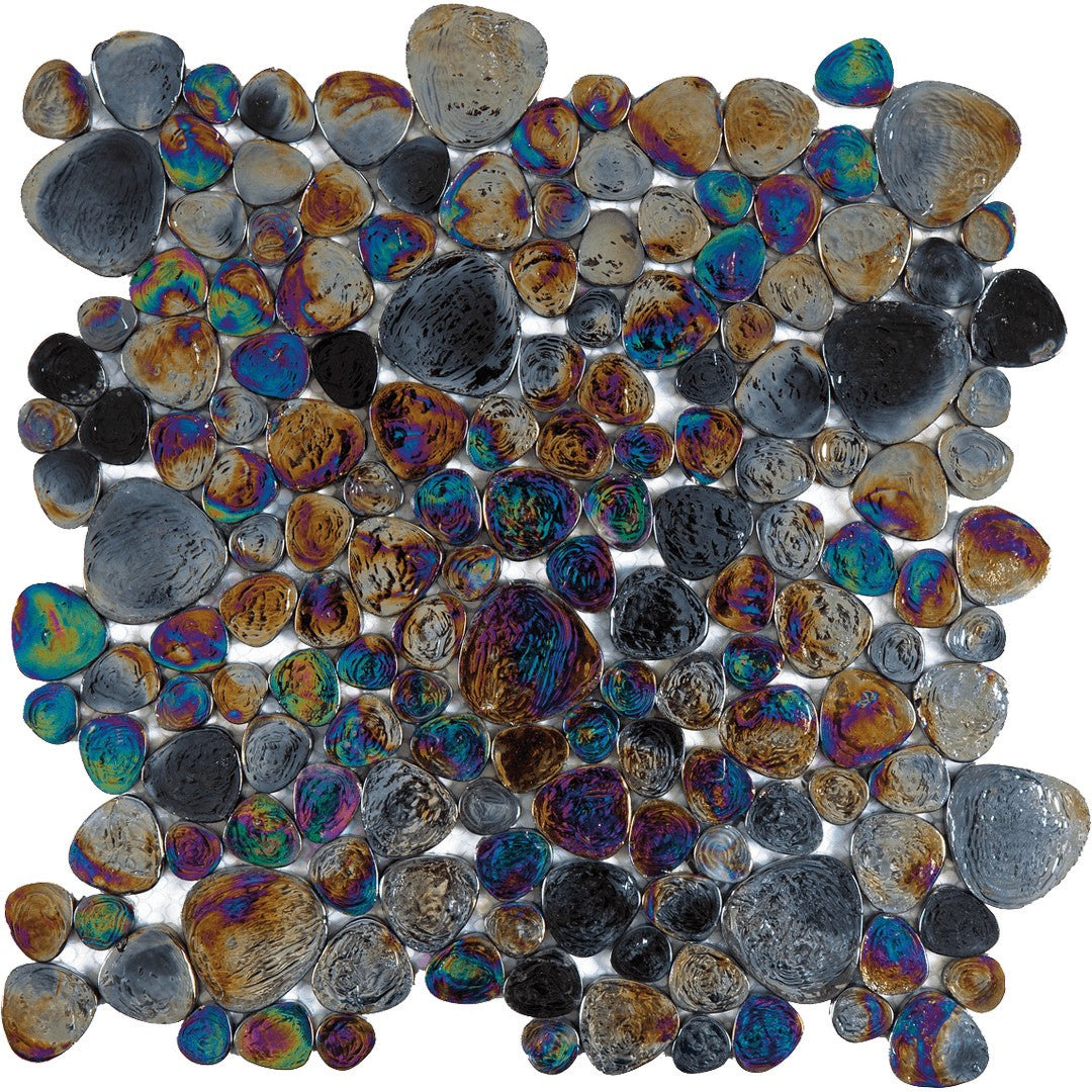 Bati Orient Exotic 12.1" x 12.1" Japanese Pebble Glass Mosaic
