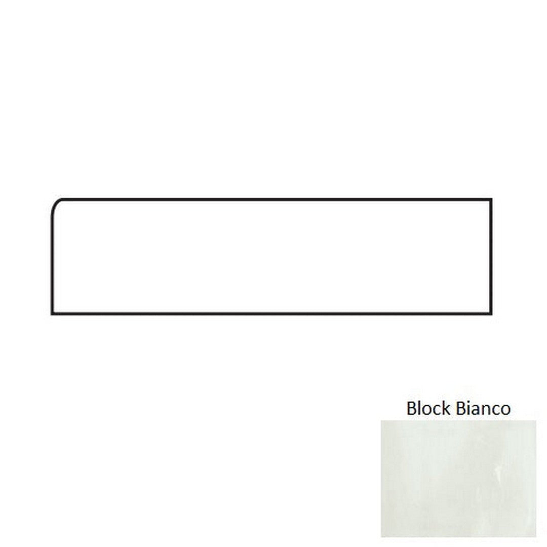 Tesoro Glassalike 4" x 12" Pressed Glossy Block Porcelain Wall Bullnose