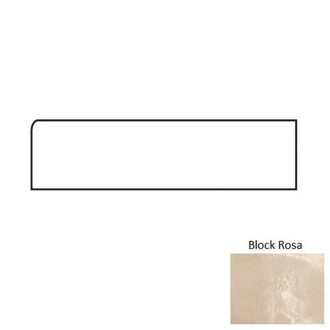 Tesoro Glassalike 4" x 12" Pressed Glossy Block Porcelain Wall Bullnose