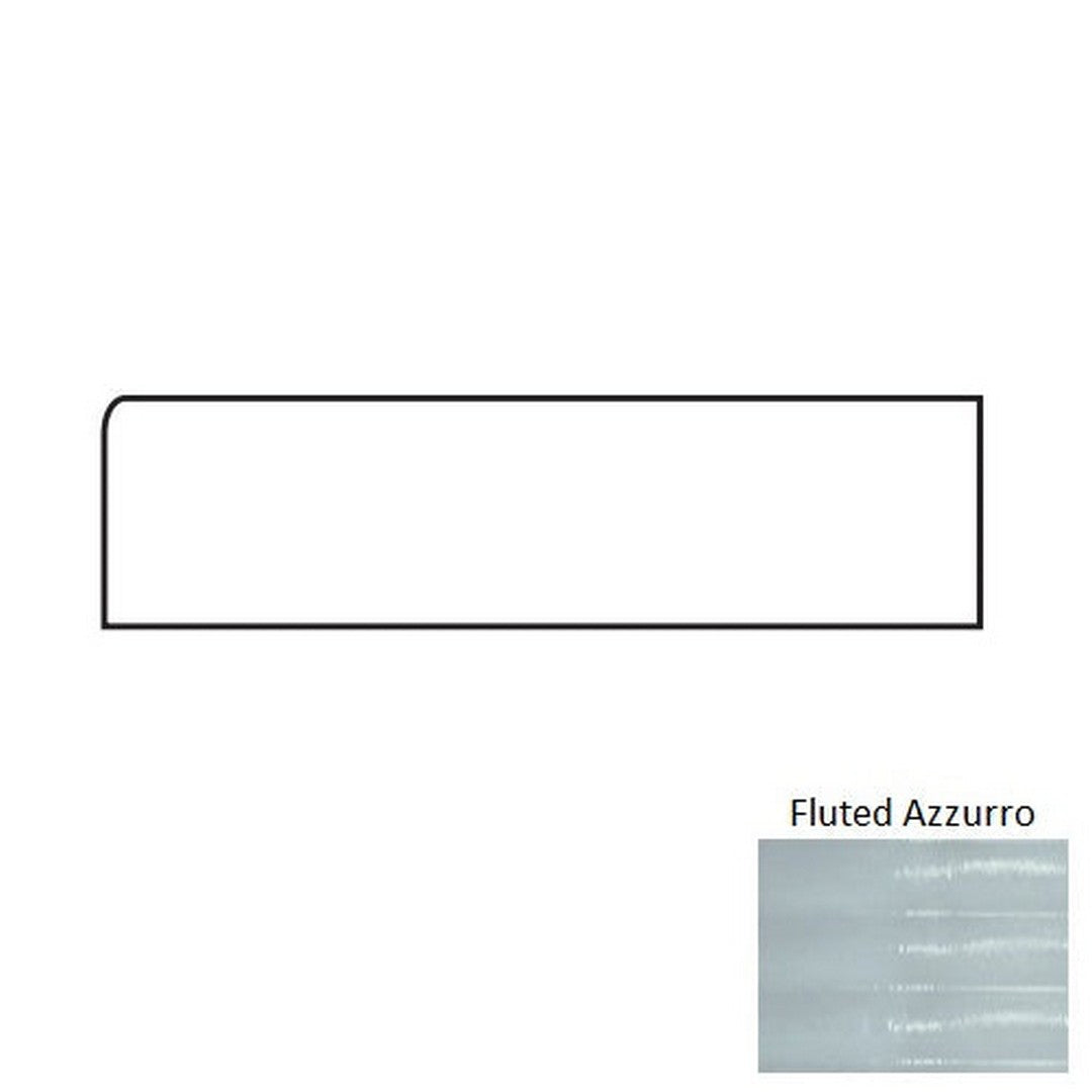 Tesoro Glassalike 4" x 12" Pressed Glossy Fluted Porcelain Wall Bullnose