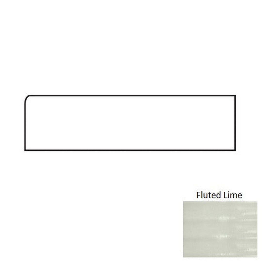 Tesoro Glassalike 4" x 12" Pressed Glossy Fluted Porcelain Wall Bullnose