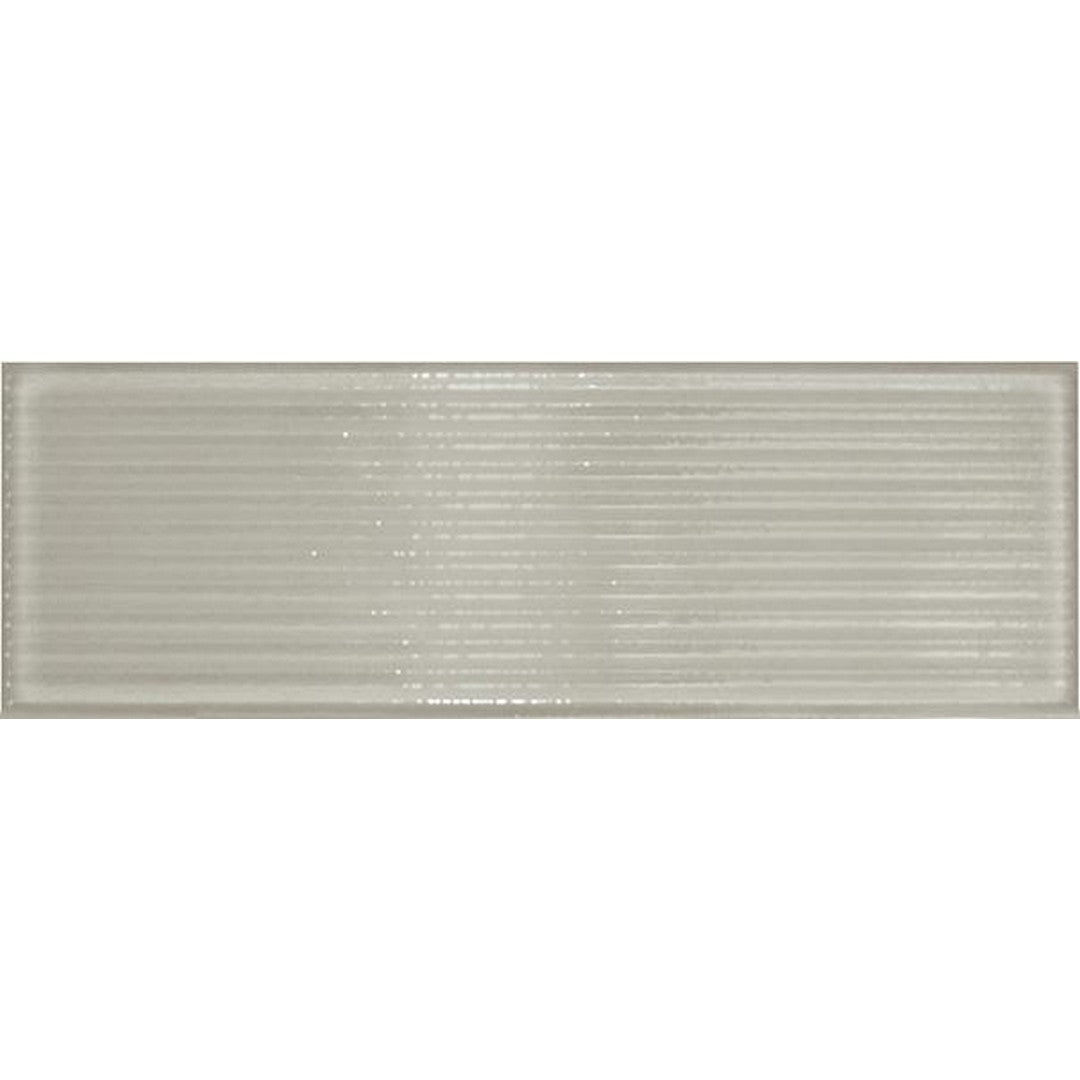 Tesoro Glassalike 4" x 12" Pressed Glossy Groove Porcelain Wall Tile