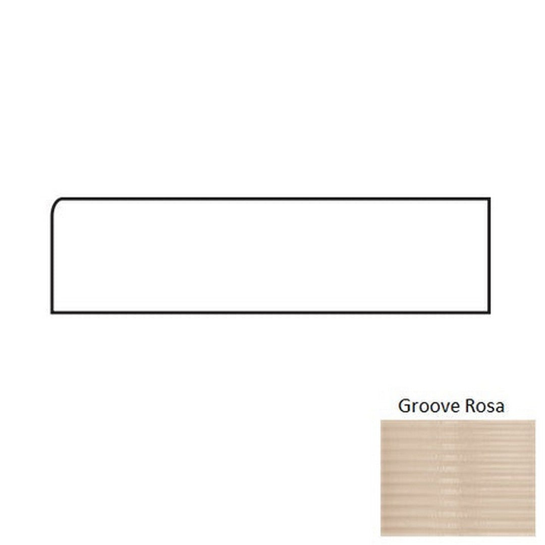 Tesoro Glassalike 4" x 12" Pressed Glossy Groove Porcelain Wall Bullnose