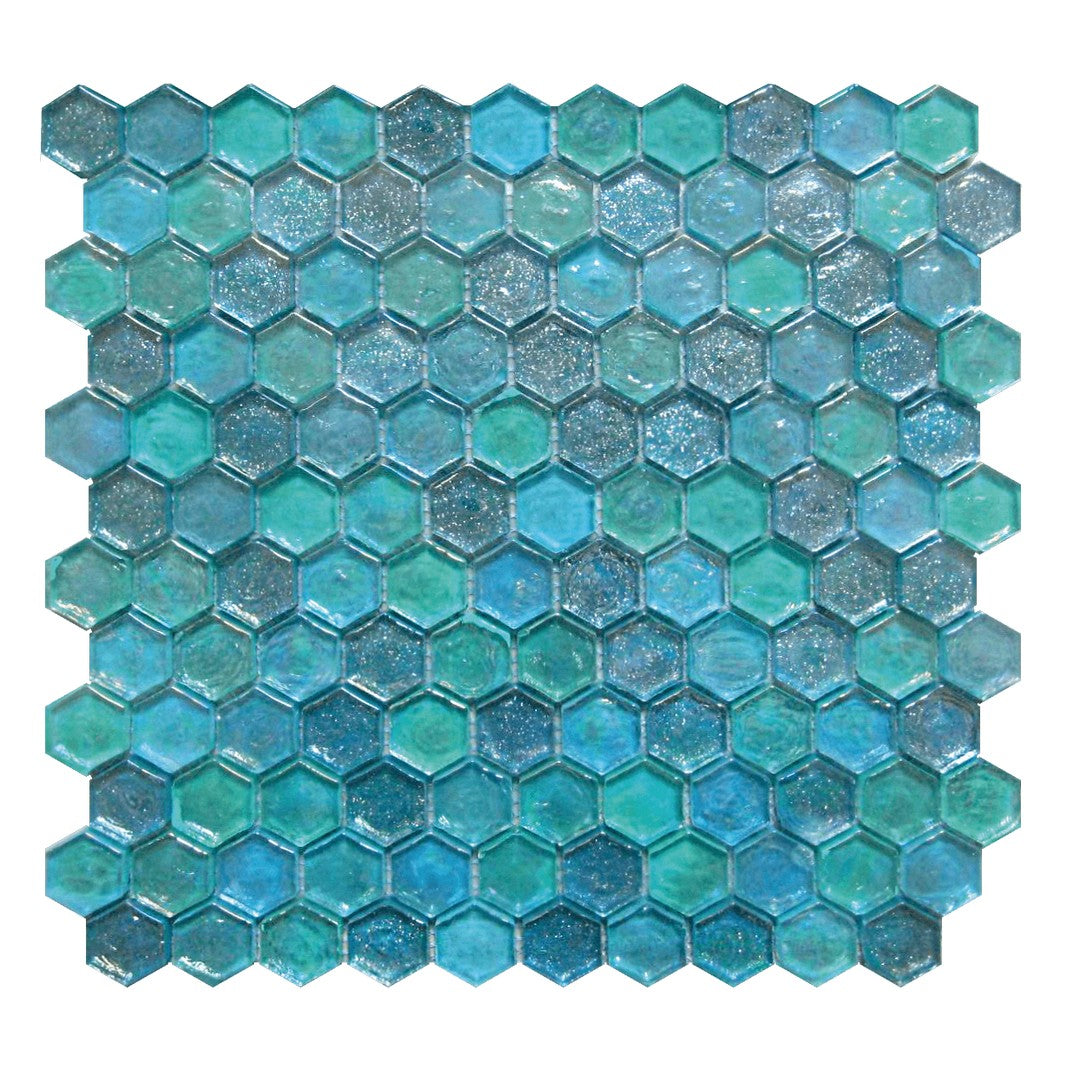 Bati Orient Terrazzo 12" x 12" Hexagon Glass & Stone Mosaic