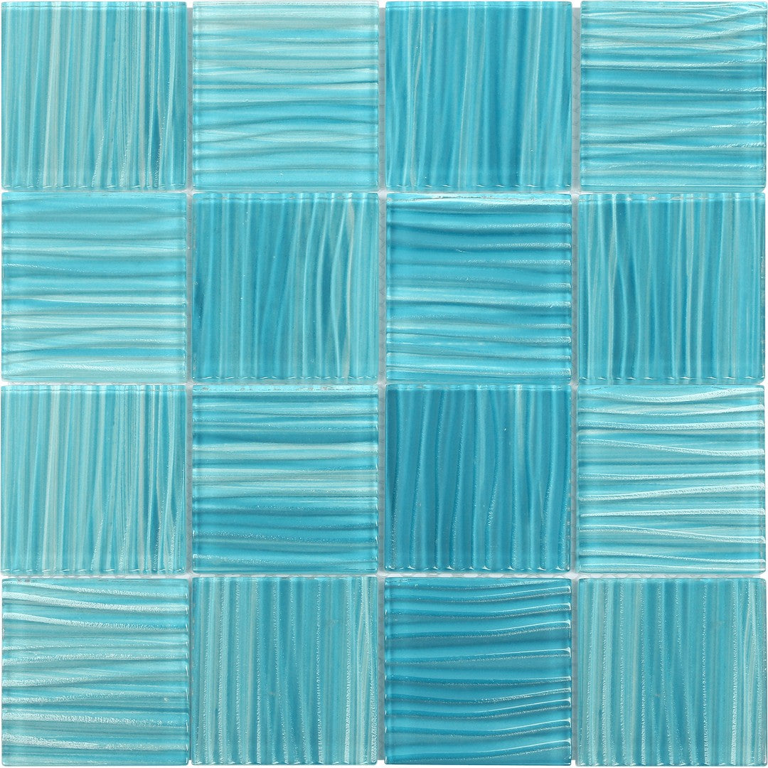 Bati Orient Linear Glass 12" x 12" Pool Striped 3" Mosaic