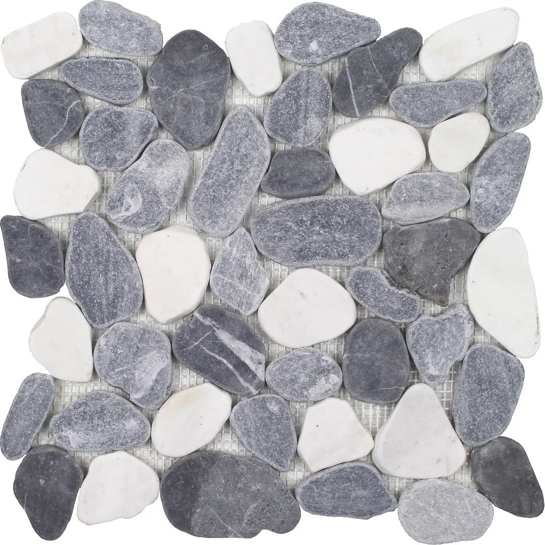Tesoro Beachstones 11.5" x 11.5" Interlocking Matte Sliced Natural Stone Mosaic