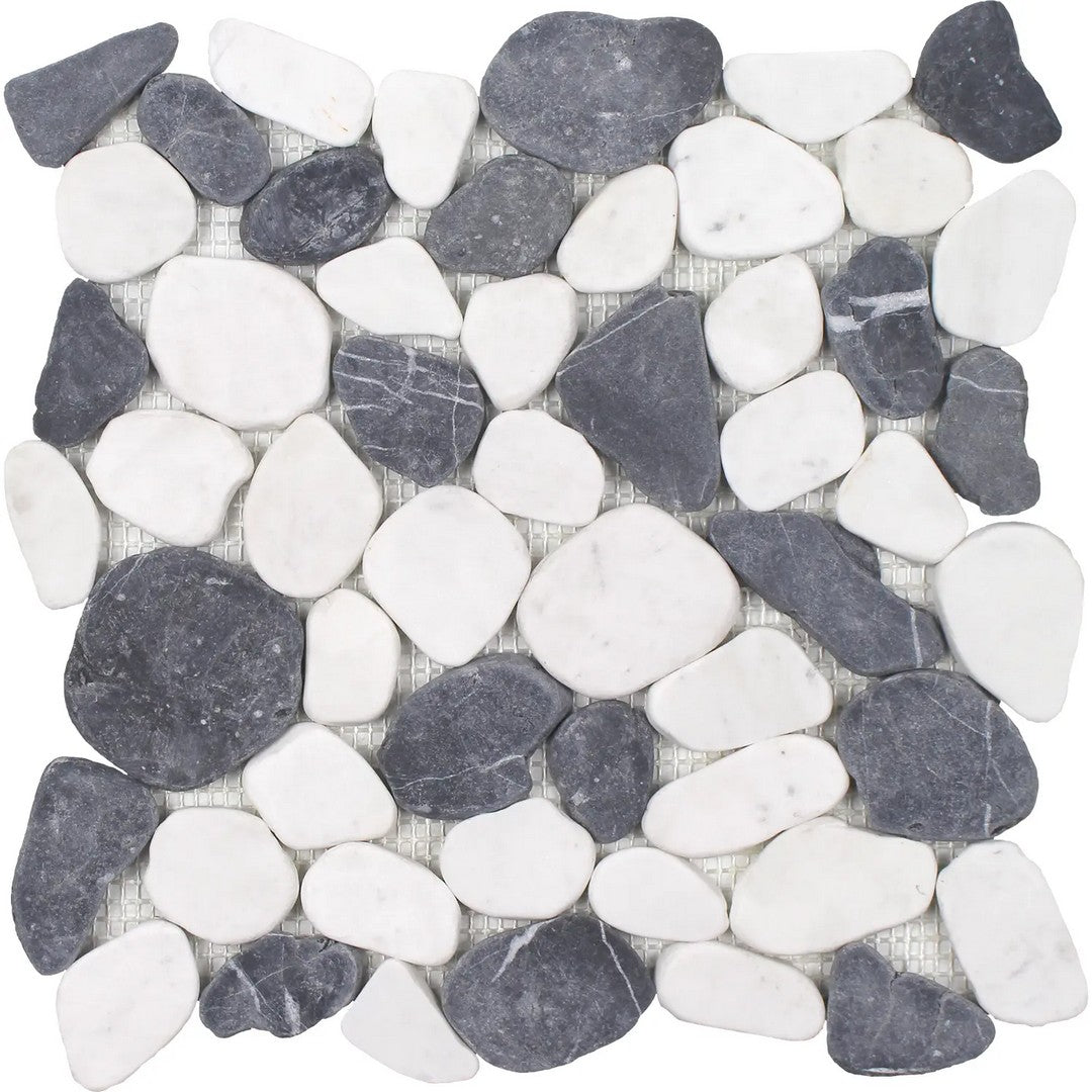 Tesoro Beachstones 11.5" x 11.5" Interlocking Matte Sliced Natural Stone Mosaic
