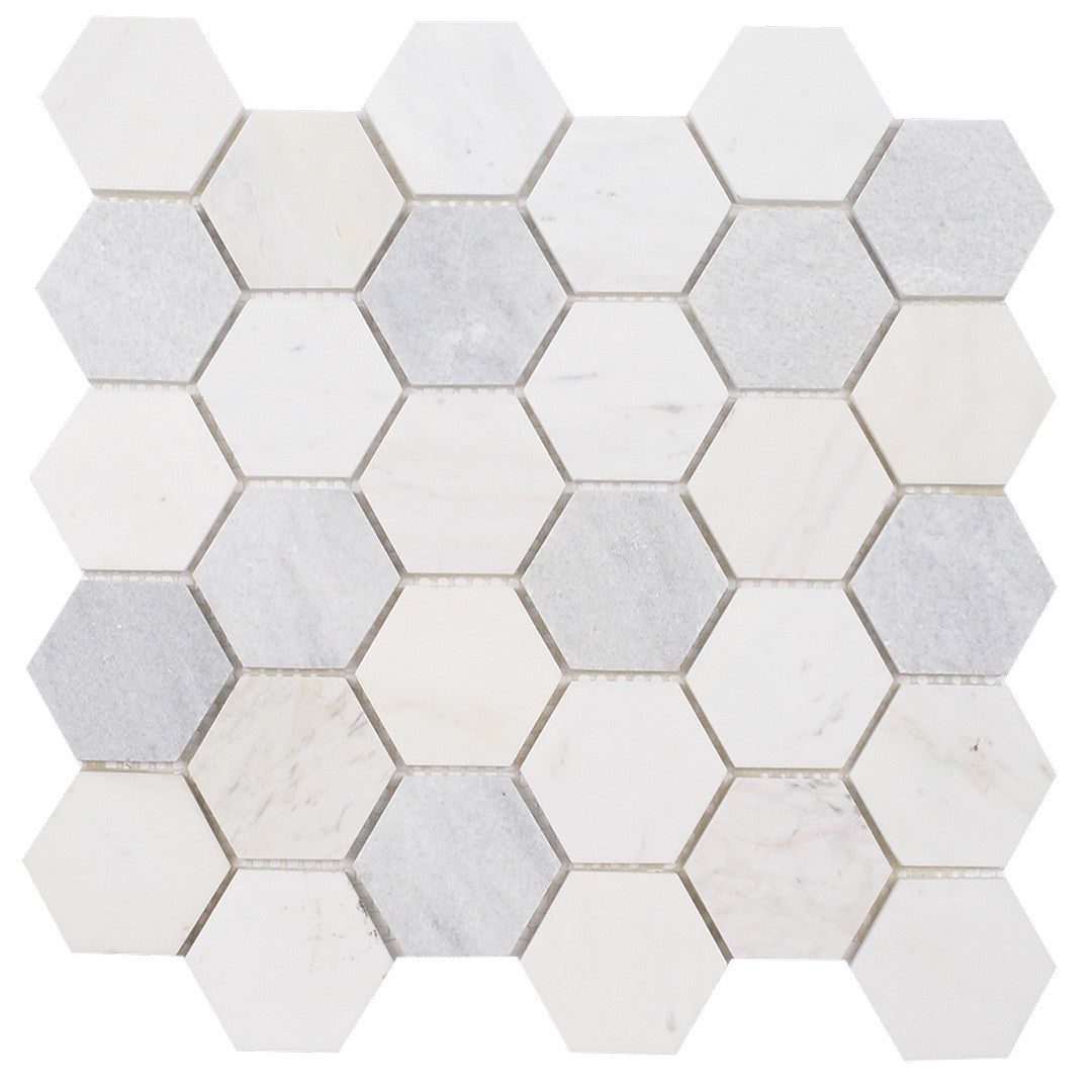 Tesoro Metropolitan Blends 11" x 11.25" Honed Hexagon Natural Stone Mosaic