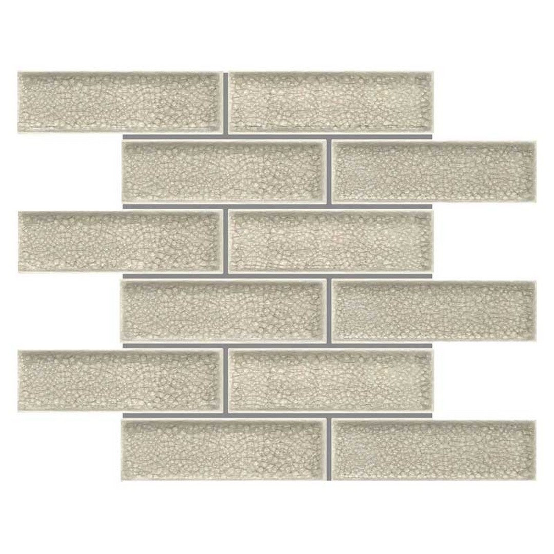 Maniscalco Stone Venetian 11.5" x 11.7" Polished Porcelain Glass 2x6" Interlock Crackle Mosaic