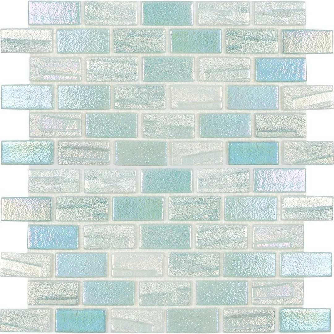 Tesoro Aquatica Illusions 12" x 12" Interlocking 1x2" Staggered Glass Mosaic